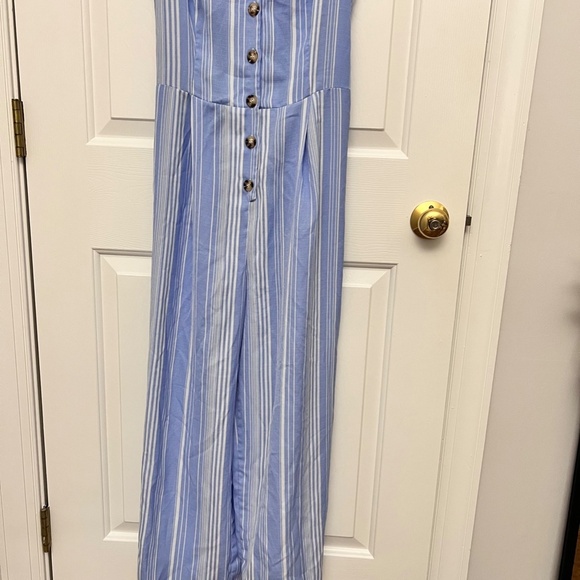 Candie’s Striped Button Front Jumpsuit - Picture 4 of 13